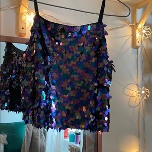 Sequin crop top 💜💙💖